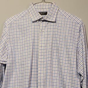 JUDD FROST Clothiers Blue Checkered Men's Shirt